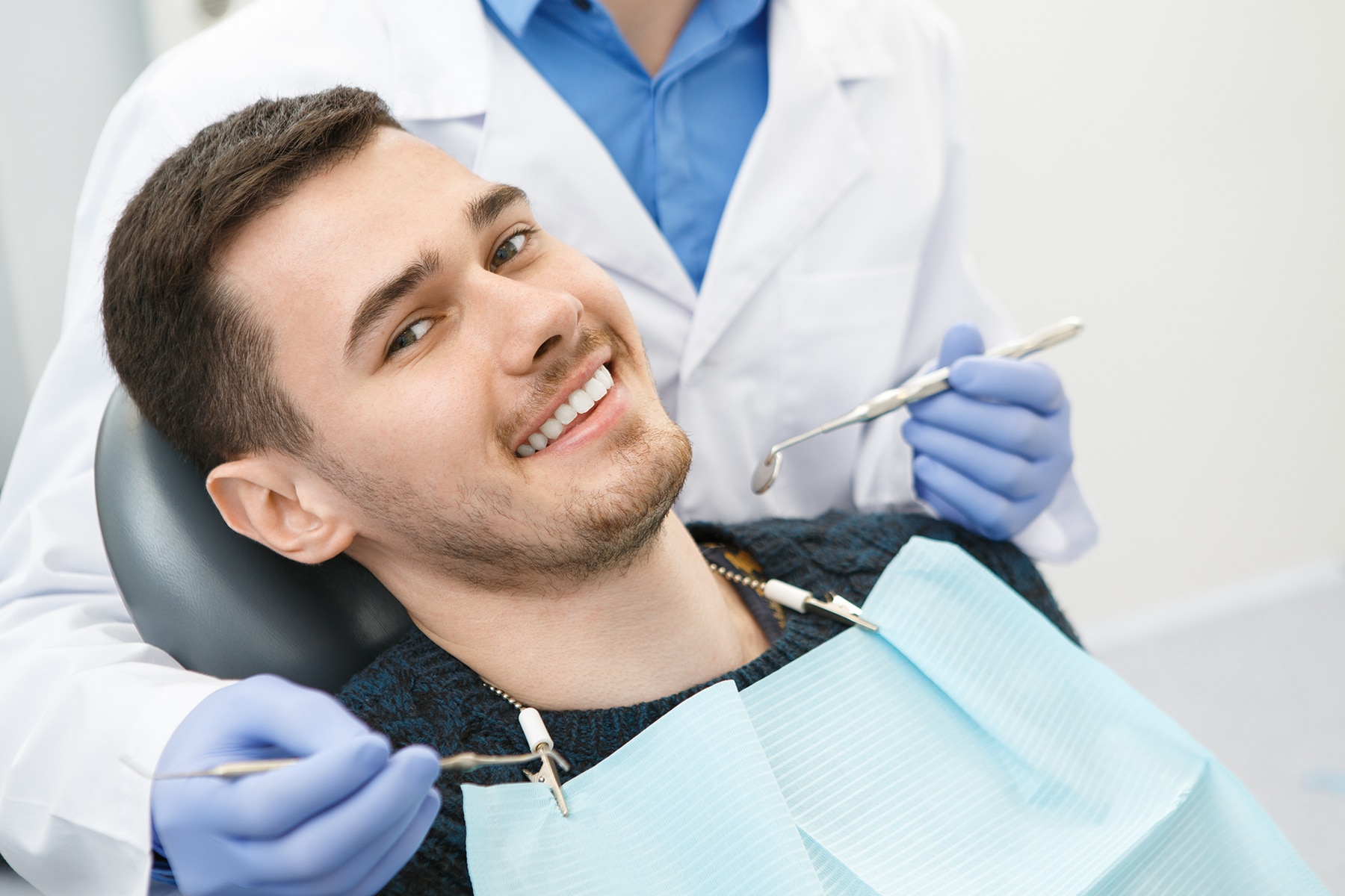 Man at a dental prevention office in Cumming, GA