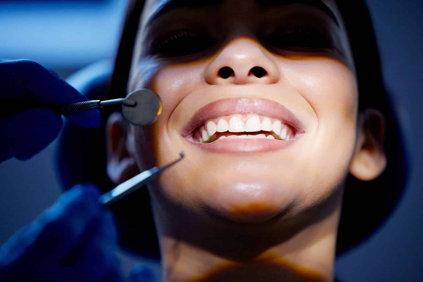 Woman at cosmetic bonding appointment in Cumming, GA